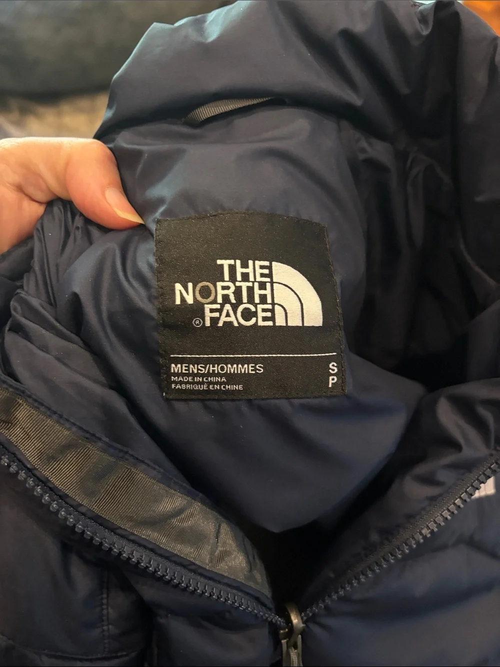 The North Face men's Navy Quilted Puffer Jacket